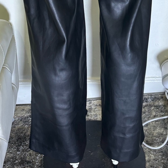 NWT ZARA Women’s Black High-Waisted Leather Pants - Picture 7 of 14